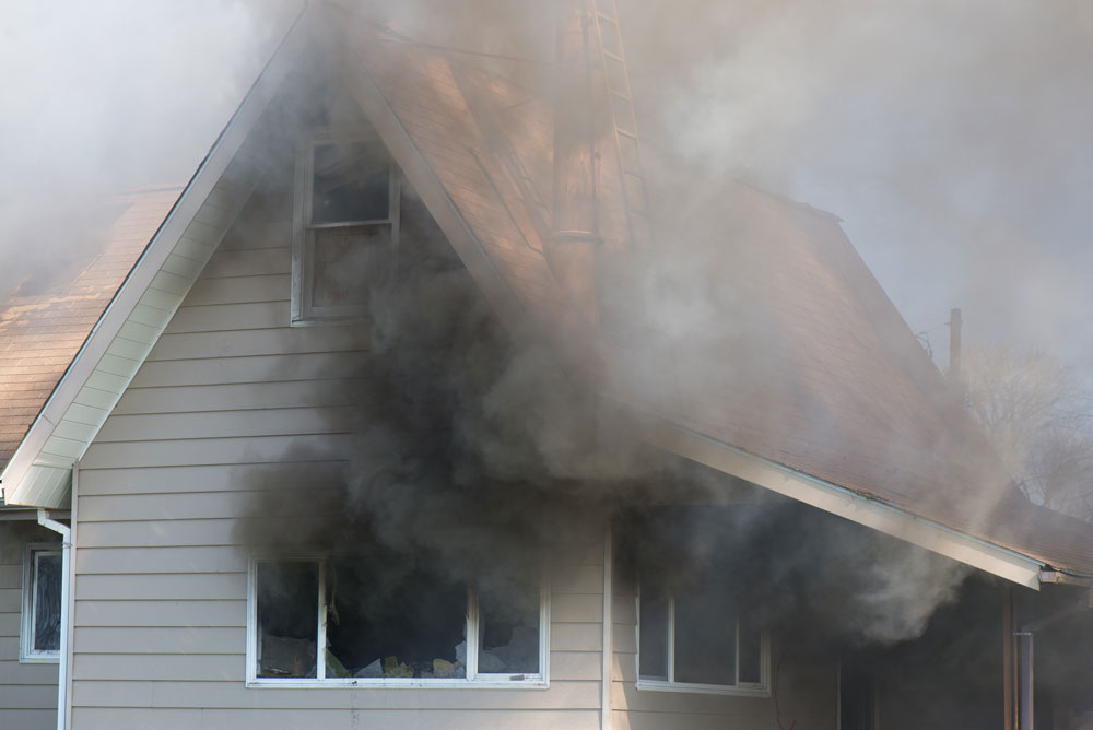 Fire and smoke damage restoration cleanup